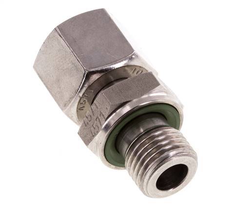 10L y G1/4'' Rótula recta de acero inoxidable con rosca macho 315 bar FKM Ajustable ISO 8434-1