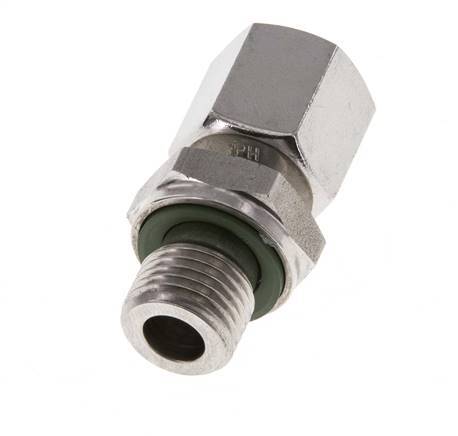 6S y G1/4'' Rótula recta de acero inoxidable con rosca macho 630 bar FKM Ajustable ISO 8434-1