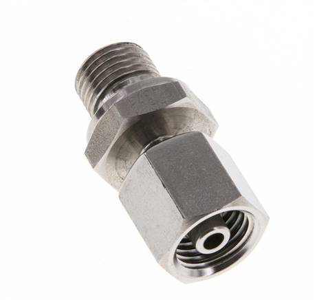 6S y G1/4'' Rótula recta de acero inoxidable con rosca macho 630 bar FKM Ajustable ISO 8434-1