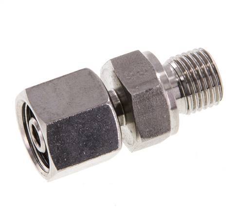 8S y G1/4'' Rótula recta de acero inoxidable con rosca macho 630 bar FKM Ajustable ISO 8434-1