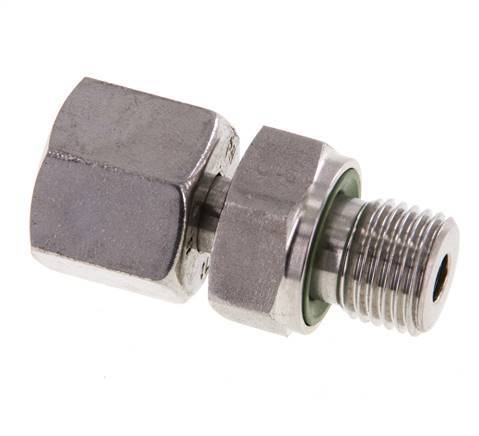 8S y G1/4'' Rótula recta de acero inoxidable con rosca macho 630 bar FKM Ajustable ISO 8434-1