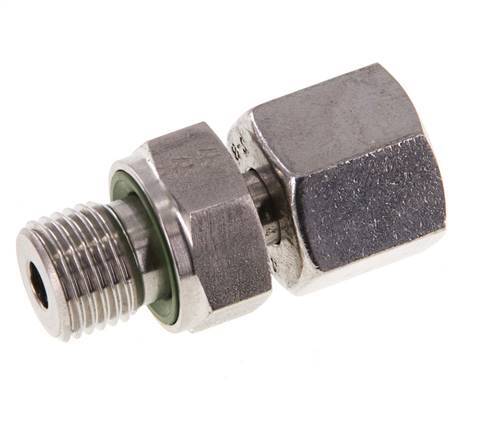 8S y G1/4'' Rótula recta de acero inoxidable con rosca macho 630 bar FKM Ajustable ISO 8434-1