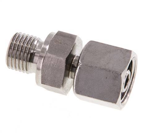 8S y G1/4'' Rótula recta de acero inoxidable con rosca macho 630 bar FKM Ajustable ISO 8434-1