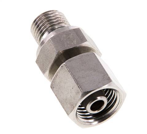 8S y G1/4'' Rótula recta de acero inoxidable con rosca macho 630 bar FKM Ajustable ISO 8434-1