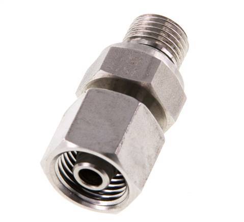 8S y G1/4'' Rótula recta de acero inoxidable con rosca macho 630 bar FKM Ajustable ISO 8434-1