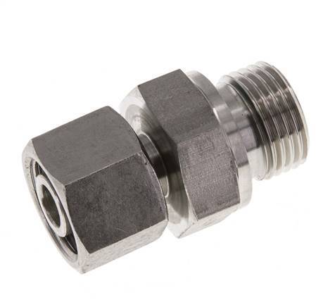 12S y G1/2'' Rótula recta de acero inoxidable con rosca macho 630 bar FKM Ajustable ISO 8434-1
