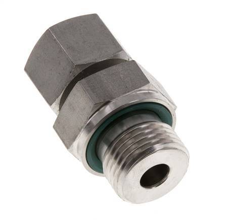 12S y G1/2'' Rótula recta de acero inoxidable con rosca macho 630 bar FKM Ajustable ISO 8434-1