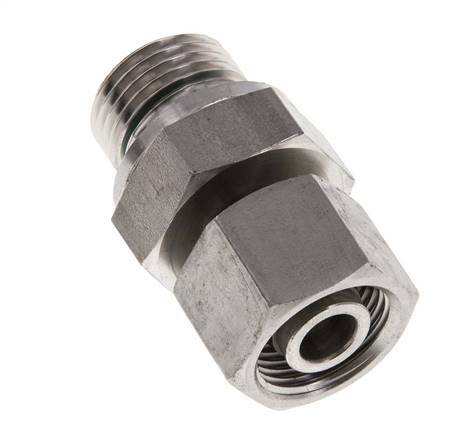 12S y G1/2'' Rótula recta de acero inoxidable con rosca macho 630 bar FKM Ajustable ISO 8434-1