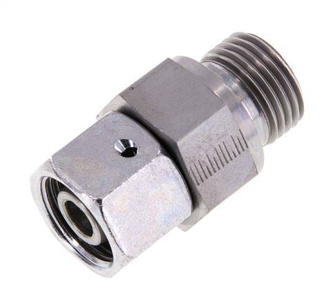 14S & G1/2'' Acero zincado Rótula recta con rosca macho 630 bar Junta tórica de NBR Cono de estanquidad Ajustable ISO 8434-1