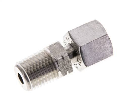 8L y 1/4'' NPT Rótula recta de acero inoxidable con rosca macho 315 bar Ajustable ISO 8434-1