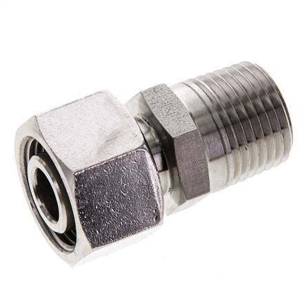 15L y 1/2'' NPT Acero Inoxidable Rótula Recta con Rosca Macho 315 bar Ajustable ISO 8434-1
