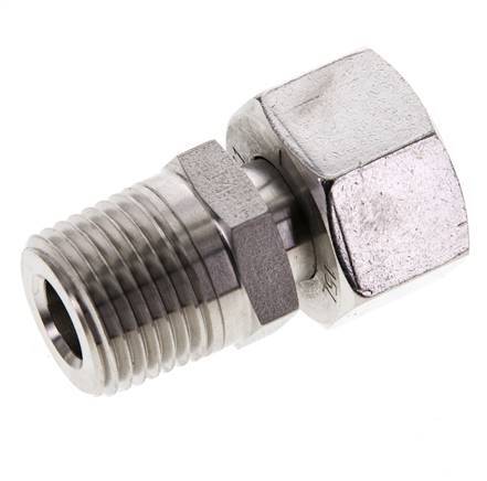 15L y 1/2'' NPT Acero Inoxidable Rótula Recta con Rosca Macho 315 bar Ajustable ISO 8434-1