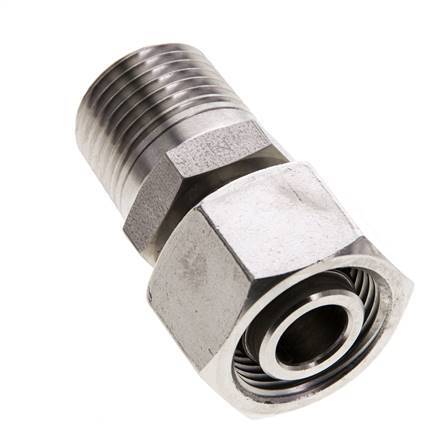 15L y 1/2'' NPT Acero Inoxidable Rótula Recta con Rosca Macho 315 bar Ajustable ISO 8434-1