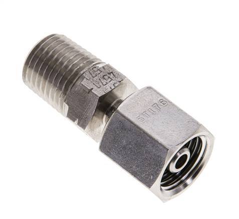6S & 1/4'' NPT Stainless Steel Straight Swivel with Male Threads 630 bar Adjustable ISO 8434-1