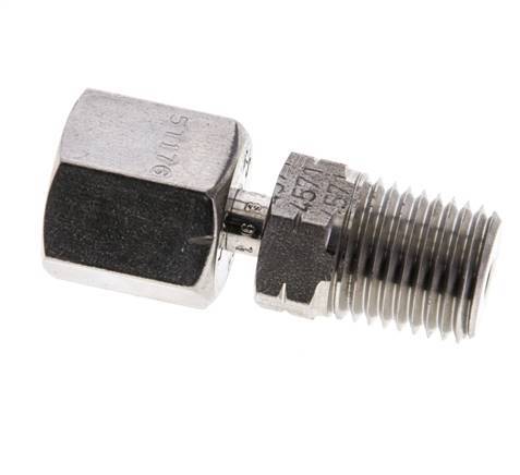 6S & 1/4'' NPT Stainless Steel Straight Swivel with Male Threads 630 bar Adjustable ISO 8434-1