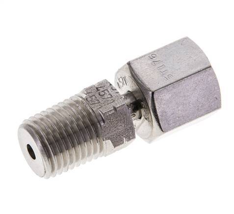 6S & 1/4'' NPT Stainless Steel Straight Swivel with Male Threads 630 bar Adjustable ISO 8434-1