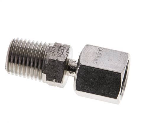 6S & 1/4'' NPT Stainless Steel Straight Swivel with Male Threads 630 bar Adjustable ISO 8434-1