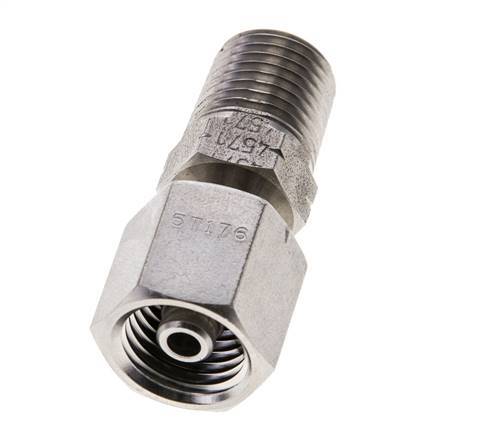 6S & 1/4'' NPT Stainless Steel Straight Swivel with Male Threads 630 bar Adjustable ISO 8434-1