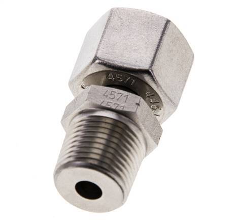 10S y 3/8'' NPT Rótula recta de acero inoxidable con rosca macho 630 bar Ajustable ISO 8434-1