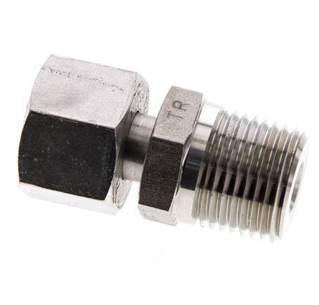 12S y 1/2'' NPT Rectas de acero inoxidable con rosca macho 630 bar Ajustable ISO 8434-1