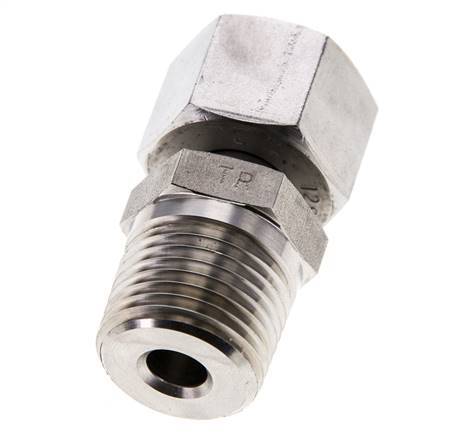 12S y 1/2'' NPT Rectas de acero inoxidable con rosca macho 630 bar Ajustable ISO 8434-1
