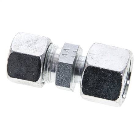 12S & 14S Zink plated Steel Straight Cutting Fitting with Swivel 630 bar ISO 8434-1