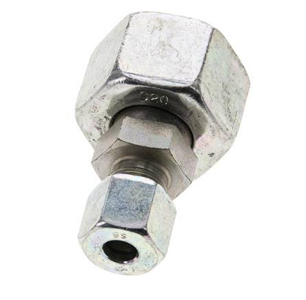 8S & 20S Zink plated Steel Straight Cutting Fitting with Swivel 400 bar ISO 8434-1