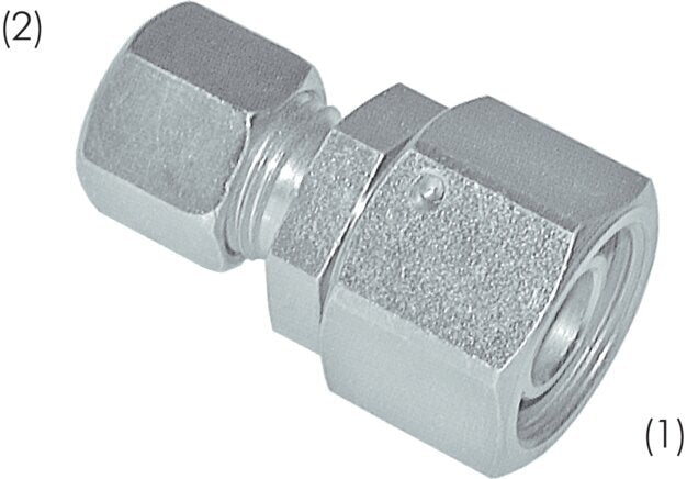 6L & 10L Zink plated Steel Straight Cutting Fitting with Swivel 315 bar NBR O-ring Sealing Cone ISO 8434-1 [2 Pieces]