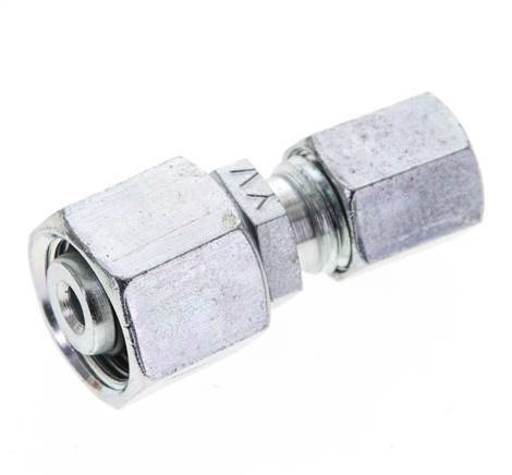 6L & 10L Zink plated Steel Straight Cutting Fitting with Swivel 315 bar NBR O-ring Sealing Cone ISO 8434-1 [2 Pieces]