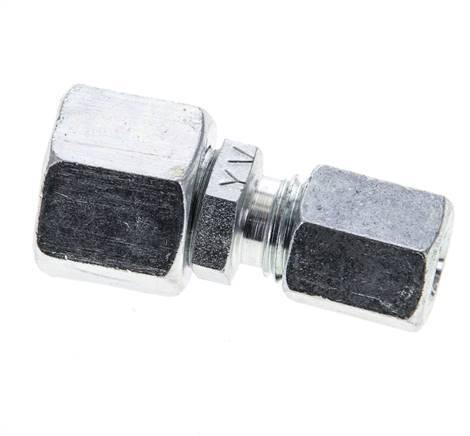 6L & 10L Zink plated Steel Straight Cutting Fitting with Swivel 315 bar NBR O-ring Sealing Cone ISO 8434-1 [2 Pieces]