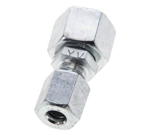 6L & 10L Zink plated Steel Straight Cutting Fitting with Swivel 315 bar NBR O-ring Sealing Cone ISO 8434-1 [2 Pieces]