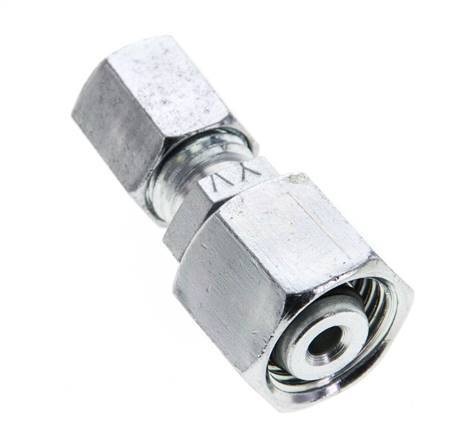 6L & 10L Zink plated Steel Straight Cutting Fitting with Swivel 315 bar NBR O-ring Sealing Cone ISO 8434-1 [2 Pieces]