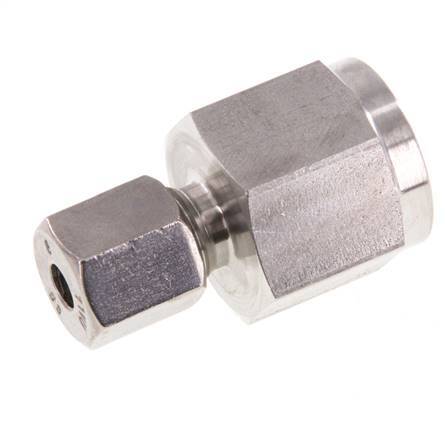 Accesorio de corte recto de acero inoxidable 6S y G1/2'' con rosca hembra para manómetros de 630 bar ISO 8434-1