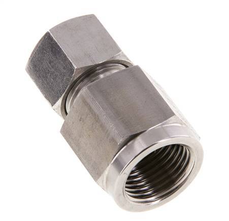 Accesorio de corte recto de acero inoxidable 12S y G1/2'' con rosca hembra para manómetros de 630 bar ISO 8434-1