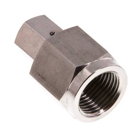 6S y G1/2'' Rótula recta de acero inoxidable con rosca hembra para manómetros 630 bar Cono de estanqueidad FKM ISO 8434-1
