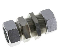Racor recto de acero cincado 35L Pasamuros 160 bar ISO 8434-1