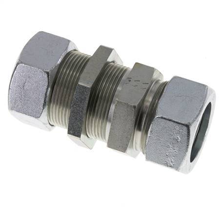 Racor recto de acero cincado 35L Pasamuros 160 bar ISO 8434-1