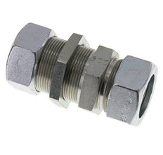 Racor recto de acero cincado 35L Pasamuros 160 bar ISO 8434-1