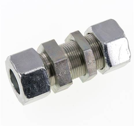 25S Acero Zincado Racor Recto Pasamuros 400 bar ISO 8434-1