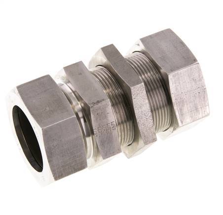 Accesorio de corte recto de acero inoxidable 42L Pasamuros 160 bar ISO 8434-1