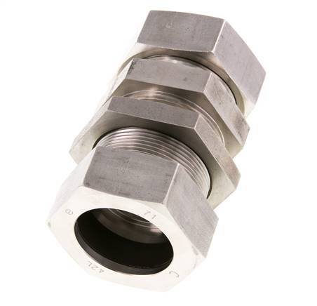 Accesorio de corte recto de acero inoxidable 42L Pasamuros 160 bar ISO 8434-1
