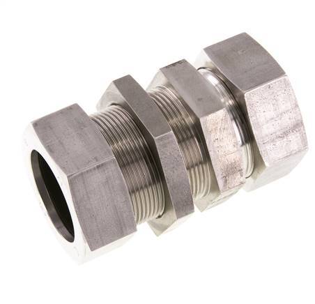 Accesorio de corte recto de acero inoxidable 42L Pasamuros 160 bar ISO 8434-1