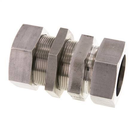 Accesorio de corte recto de acero inoxidable 42L Pasamuros 160 bar ISO 8434-1