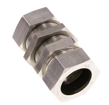 Accesorio de corte recto de acero inoxidable 42L Pasamuros 160 bar ISO 8434-1
