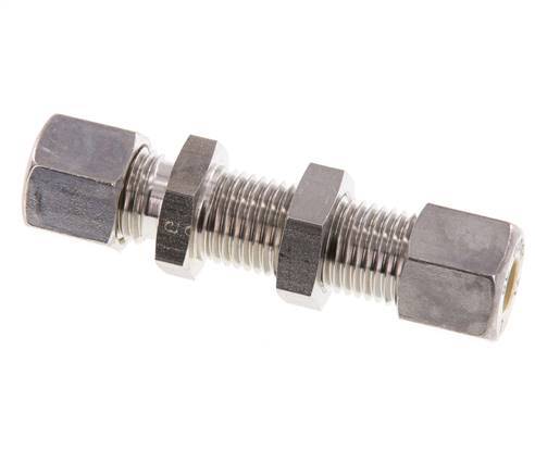 Racor de compresión recto de acero inoxidable 8L Pasamuros 315 bar ISO 8434-1