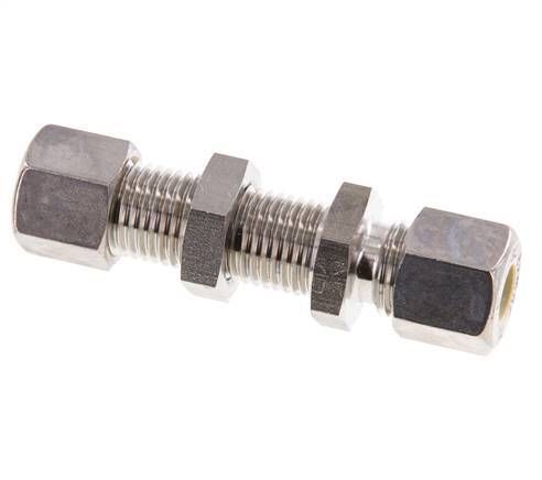 Racor de compresión recto de acero inoxidable 8L Pasamuros 315 bar ISO 8434-1