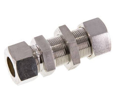 Racor de compresión recto pasamuros de acero inoxidable 18L 315 bar ISO 8434-1