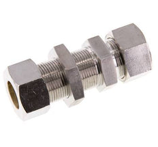Racor de compresión recto pasamuros de acero inoxidable 18L 315 bar ISO 8434-1