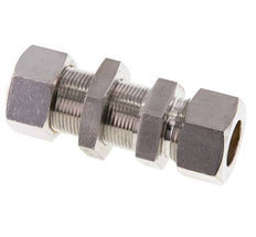 Racor de compresión recto pasamuros de acero inoxidable 18L 315 bar ISO 8434-1