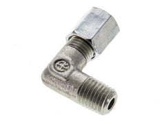 4LL & M8x1 (con) Zink plated Steel Elbow Cutting Fitting with Male Threads 100 bar ISO 8434-1 [2 Pieces]